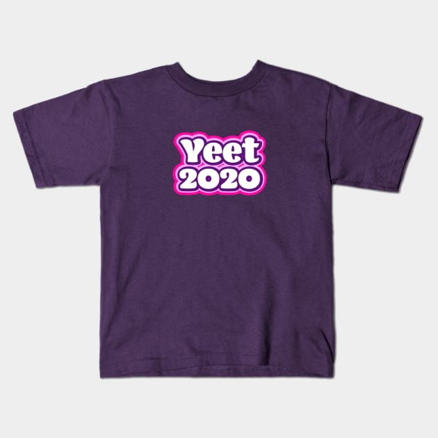 Yeet 2020 - Retro Pink Kids T-Shirt by Jitterfly